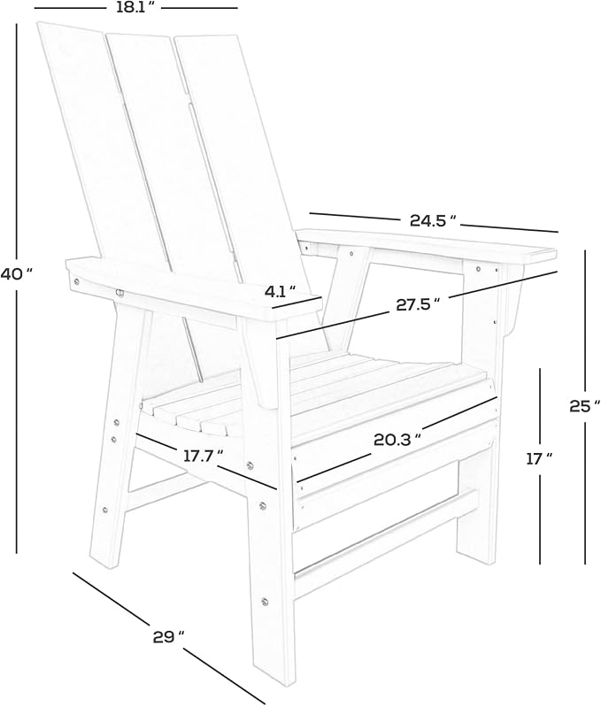 WestinTrends Ashore 6 Pieces Adirondack Patio Dining Set with Bench, All Weather Poly Lumber Slatted Outdoor Furniture Set, 71" Trestle Table and 4 Adirondack Chair and Outdoor Bench, Gray
