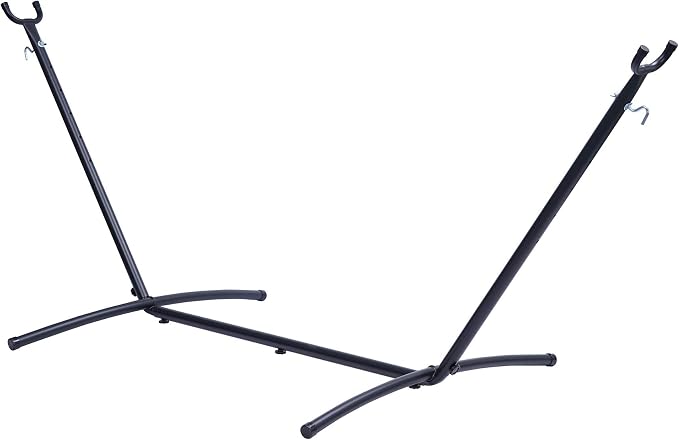 Double Classic Hammock with Stand for 2 Person- Indoor or Outdoor Use-with Carrying Pouch-Powder-Coated Steel Frame - Durable 450 Pound Capacity,Brown/Gray Striped (Blue and Green)