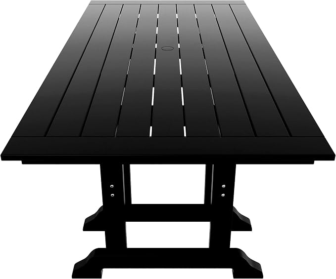 HDPE Laguna 38" X 73" Rectangular Dining Table,Black