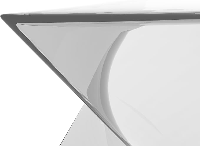 LeisureMod 15.75" Triangular Side Table, Stackable Plastic Accent End Table for Indoor & Outdoor Use, Weather-Resistant Modern Patio & Living Room Table, Set of 4, Clear