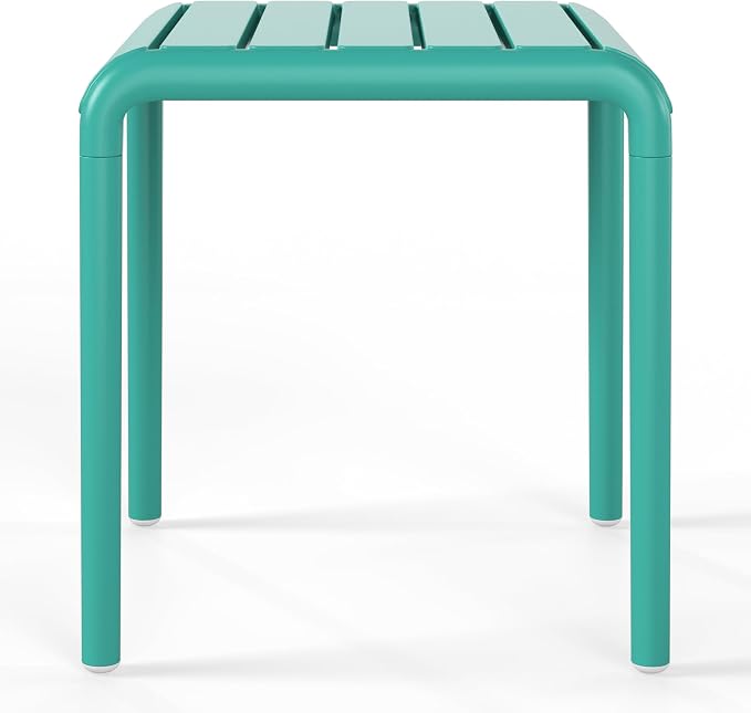 WestinTrends Playa Plastic Modern Outdoor Patio Accent Side Tables (Set of 2), Turquoise