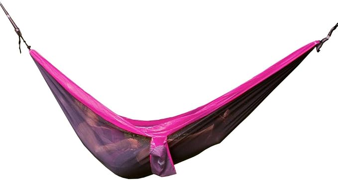 Algoma Travel Hammock Double Nylon, Portable 2 Person, 400LB Capacity (Purple/Grey)