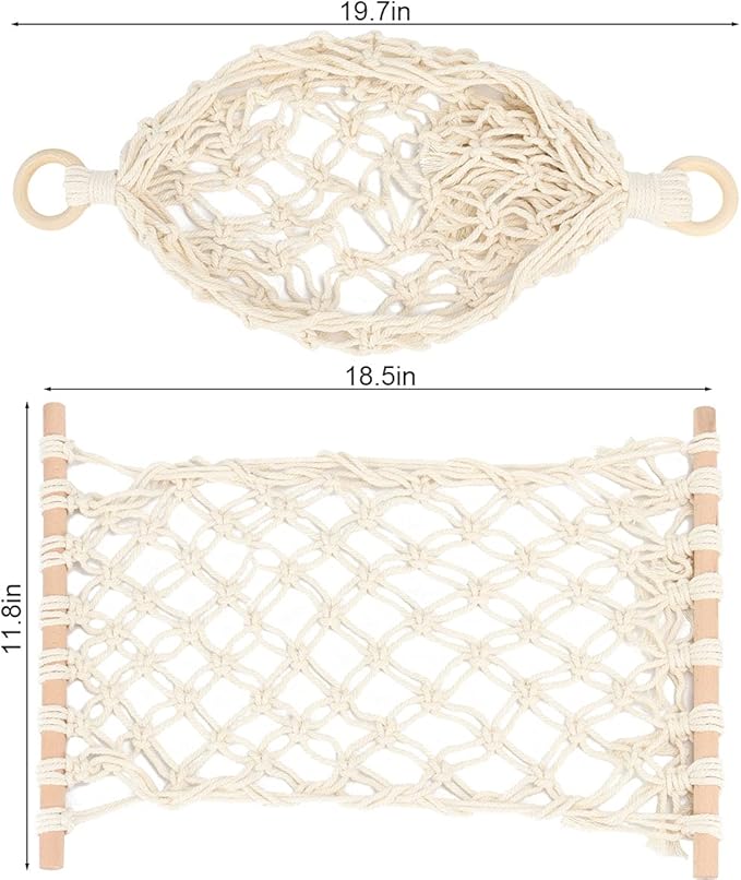 Hanging Fruit Hammock Under Cabinet Hanging Basket Includes Hooks - Macrame Bohemian Hanging Banana Vegetable Hammocks Kitchen Storage Counter Space Saving Decoration at Home, Boat (Style A - 1 Pack)