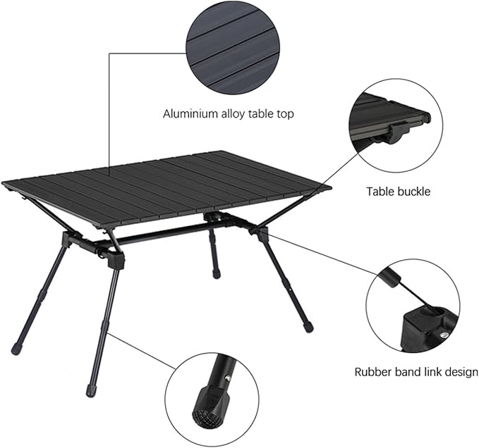 Folding Dining Table Aluminum Alloy Portable Durable Barbecue Desk Furniture Computer Bed Lightweight Folding Camping Table Outdoor BBQ (Color : 03)