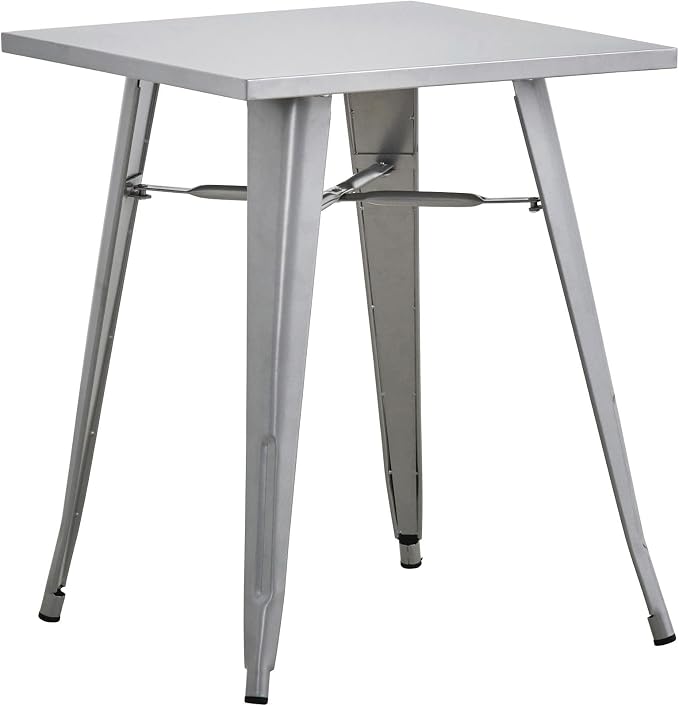 CenPro Commercial Steel 36" x 36" Silver Standard Height Outdoor Table | Restaurants, Bars, Wineries, Patios, Residential | (#32Q-142)