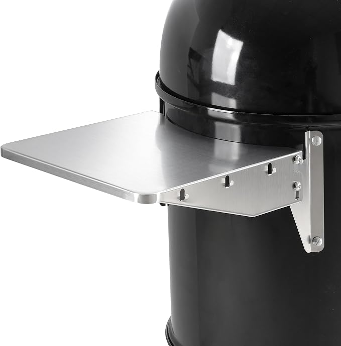 Stanbroil Stainless Steel Folding Side Table, Fits Weber 18" Charcoal Smoker, Accessories to Add Work Space