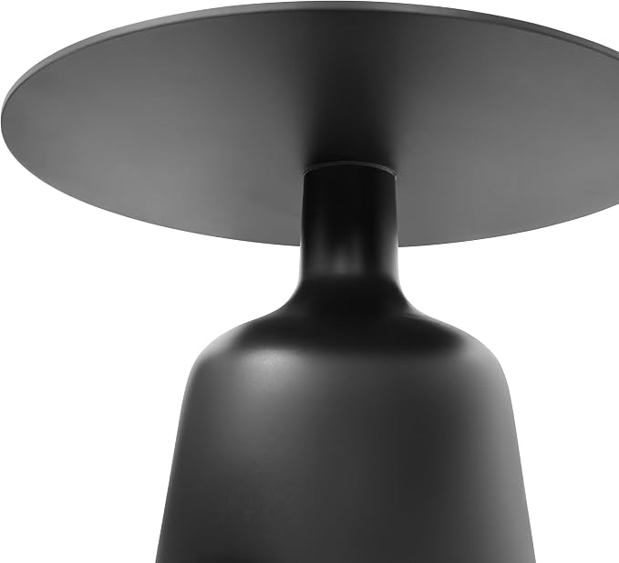 19.5" Round Pedestal Side Table, Stable Bell Base Modern Minimalist End Table, Small Coffee Accent Table for Living Room Bedroom Patio Balcony Indoor Outdoor, Grey