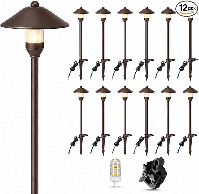 HIBOITEC 3W Low Voltage Landscape Lihgts for Outdoor 12 Packs Warm White