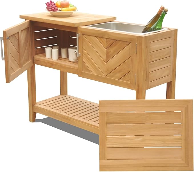 Ventura Teak Console Table Grade A Teak Wood Outdoor Patio #23VeCn