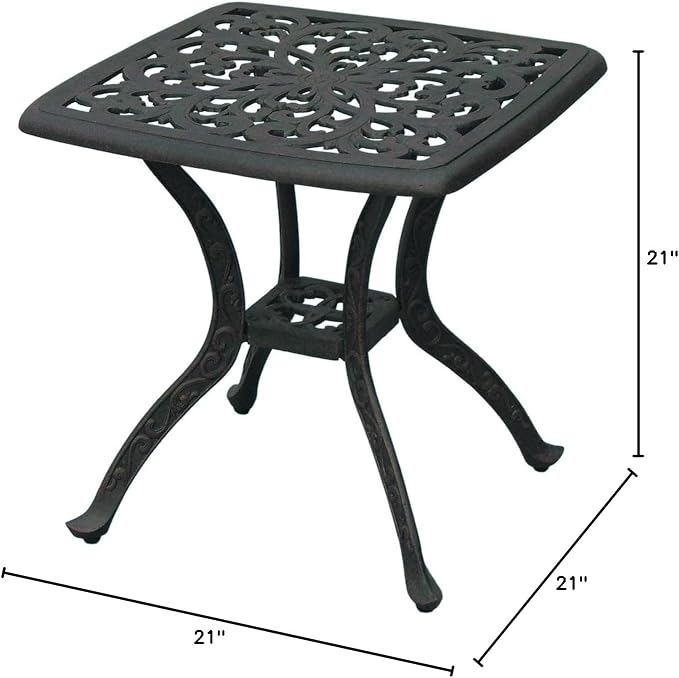 Darlee Series 80 Square Patio End Table in Antique Bronze