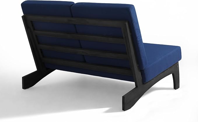 Pia Ricoo 1-Piece Patio Furniture Set, Outdoor Loveseat with 4.5-Inch Thick Cushions, All-Weather Outdoor Sofa for Backyard, Deck, Lawn - Navy/Dark (Split Back)