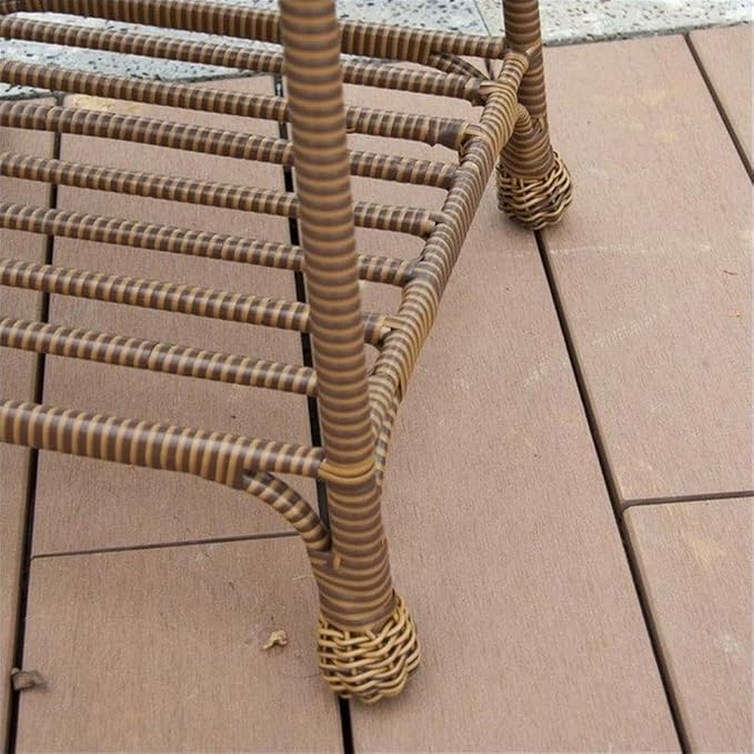 Afuera Living Wicker/Rattan Patio End Table, Honey Brown Finish, 21" H x 17" W x 17" D, All-Weather Resin with Steel Frame, Indoor/Outdoor Use, Fully Assembled, Durable Accent Table for Patio or Home