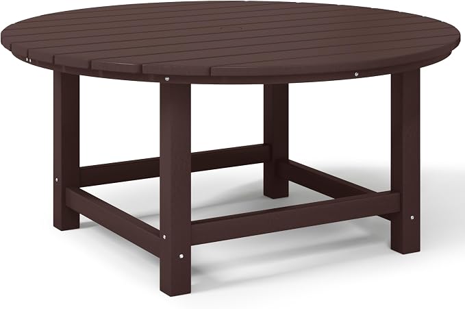 Costaelm Kids Dinner Table, Toddler Play Desk Student Desk Outdoor Childrens Picnic Tables for Children Arts & Crafts, Snack Time, Multi-Activity Table for Ages 2-8 in Home/Outside, Dark Brown