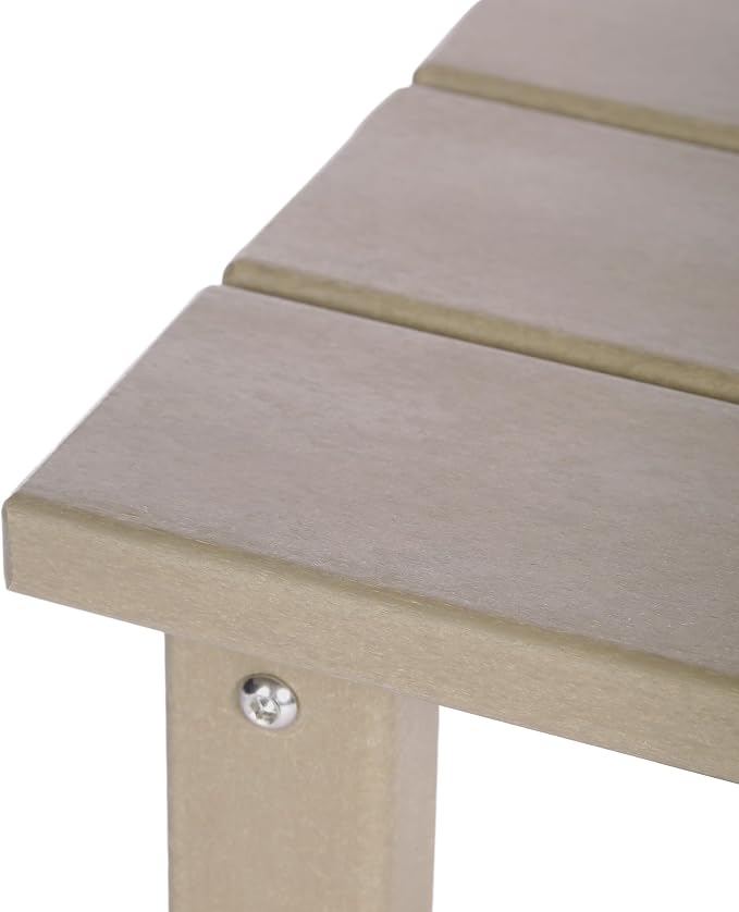 WestinTrends Malibu Kids Outdoor Patio Furniture HDPE Adirondack Square Side Table, Weathered Wood