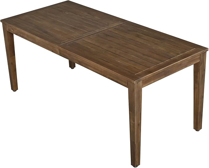 RUNNA 7-Piece Outdoor Dining Table Set with Acacia Tabletop and 6 Chairs Indoor and Outdoor Furniture Sets,for Patio, Balcony Or Backyard. (Burly Wood@015)
