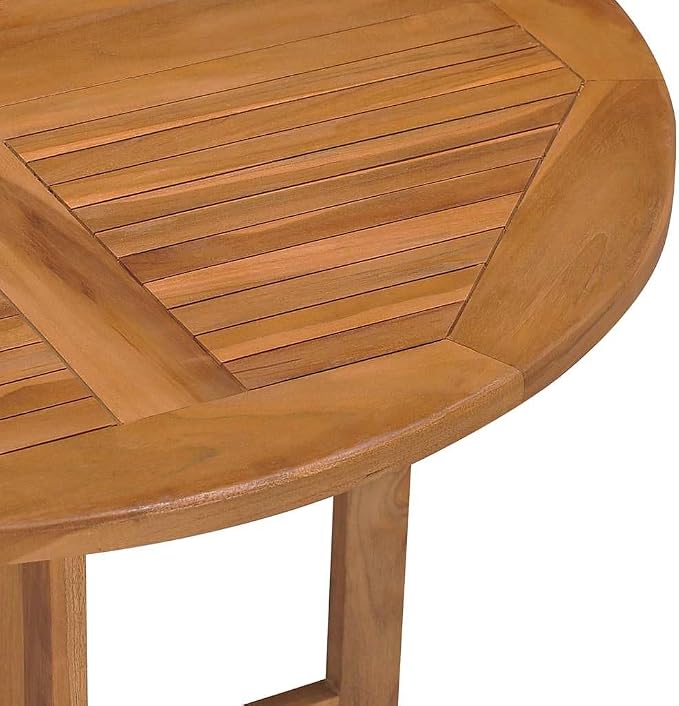 Solid Teak Wood Folding Dining Table for Outdoor Patio Garden Furniture with Space for 4 People and Easy Storage Design
