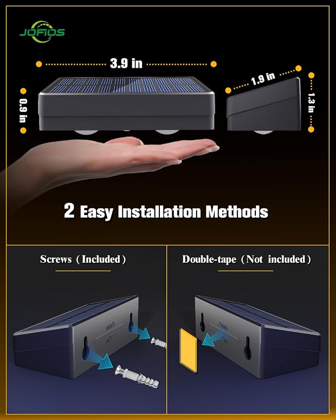 JOFIOS Solar Fence Lights 12 Pack, 50 Lumens Outdoor Fence Solar Lights with 12 Modes RGB Color Glow LED Solar Lights Outdoor Waterproof, Solar Lights for Patio, Backyard, Deck, Fence, Railing.