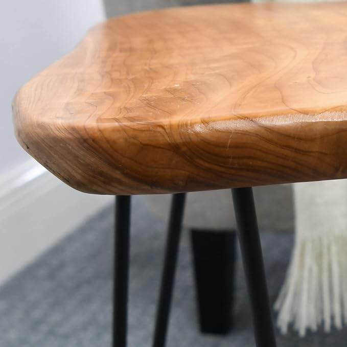 Natural Cedar Live Edge Side Table 18" x 15" x 21" Vintage Wooden Slab Coffee Tables Outdoor Solid Rustic Wood Accent Plant Stand End Tables for Living Room Patio Bedroom