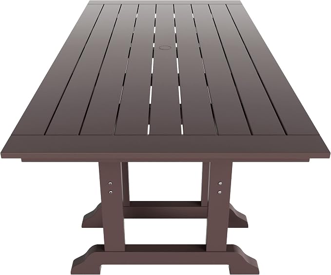 HDPE Laguna 38" X 73" Rectangular Dining Table,Dark Brown
