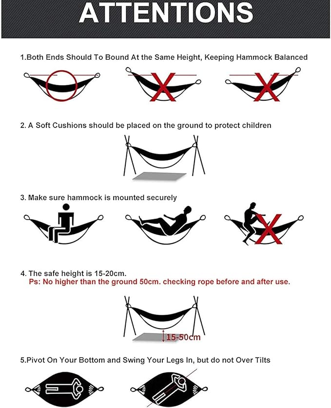 Camping Hammock Bed Camping Hammock with Stand Home Indoor and Outdoor Portable Detachable Folding Swing for Ideal for Beach Travel Hammock Swing (Color : 1)