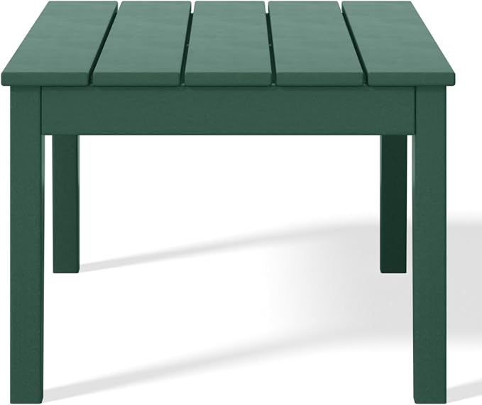 WestinTrends Malibu Low Outdoor HDPE Patio Rectangle Coffee Table, Dark Green