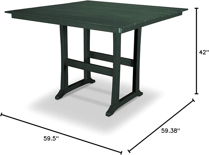 Trex Outdoor Furniture™ Farmhouse Trestle 59" Bar Table in Rainforest Canopy
