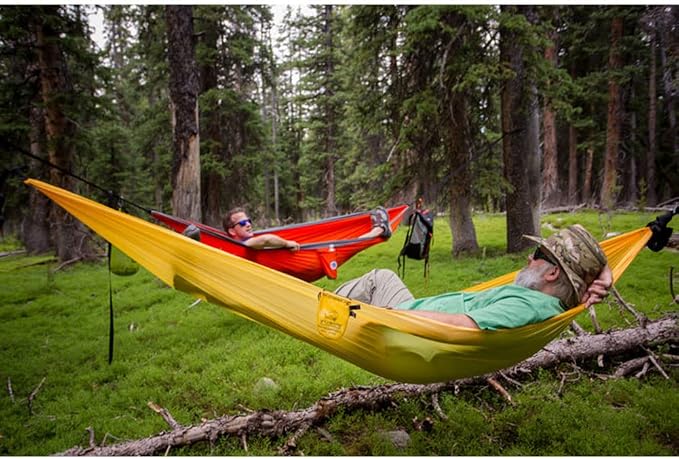 YUKON OUTFITTERS Outdoor Camping Patriot Hammock w/Tree Straps, Royal Blue/Olive