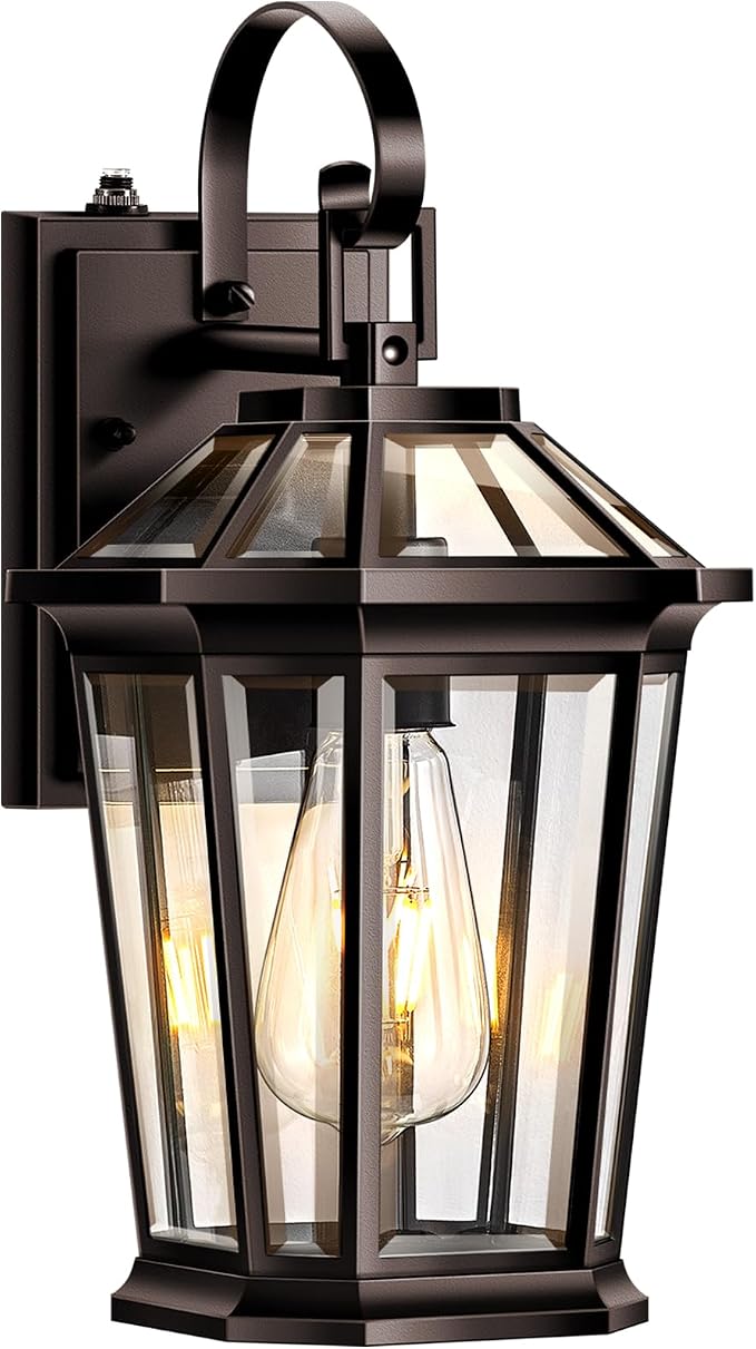 VIANIS Outdoor Wall Lights Dusk to Dawn, Oil Rubbed Bronze Exterior Lighting Fixtures for House, Waterproof ORB Porch Lights Wall Mount, Aluminum Outside Wall Sconce for Front Door, Garage