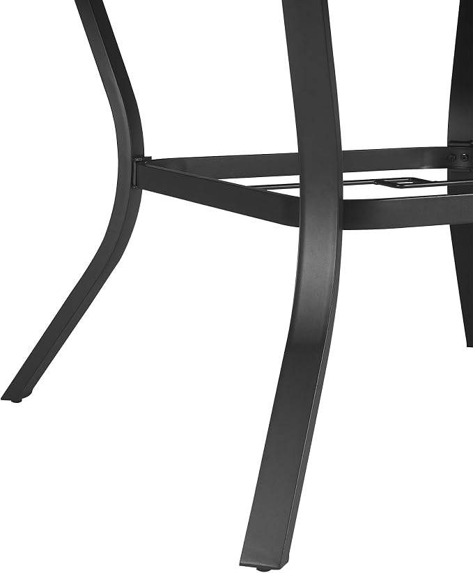Ulax furniture Outdoor 60" Aluminum Round Dining Table with Lazy Susan - Perfect for 6 Person
