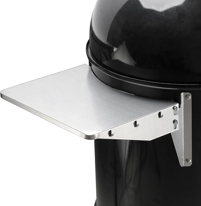 Stanbroil Stainless Steel Folding Side Table, Fits Weber 22" Charcoal Smoker, Grill Accessories to Add Storage Space