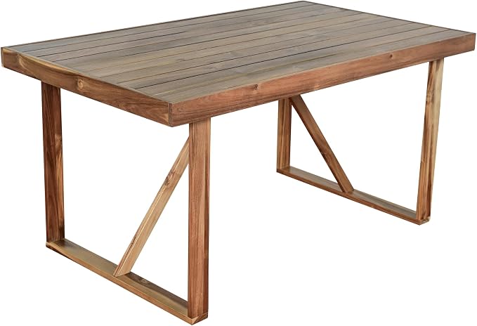 Acacia Wood Outdoor Table and Chair Set, Suitable for Patio, Balcony (Natural Wood#032)