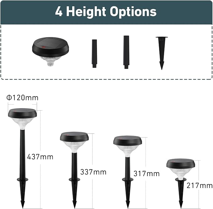 Linkind Solar Lights Outdoor4 Pack, Solar Pathway Lights Warm White | Landscape Path Lights,IP65 Waterproof Solar Lights for Walkway Yard Garden Driveway
