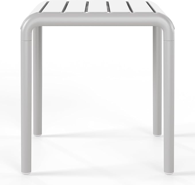 WestinTrends Playa Plastic Modern Outdoor Patio Accent Side Tables (Set of 2), Gray