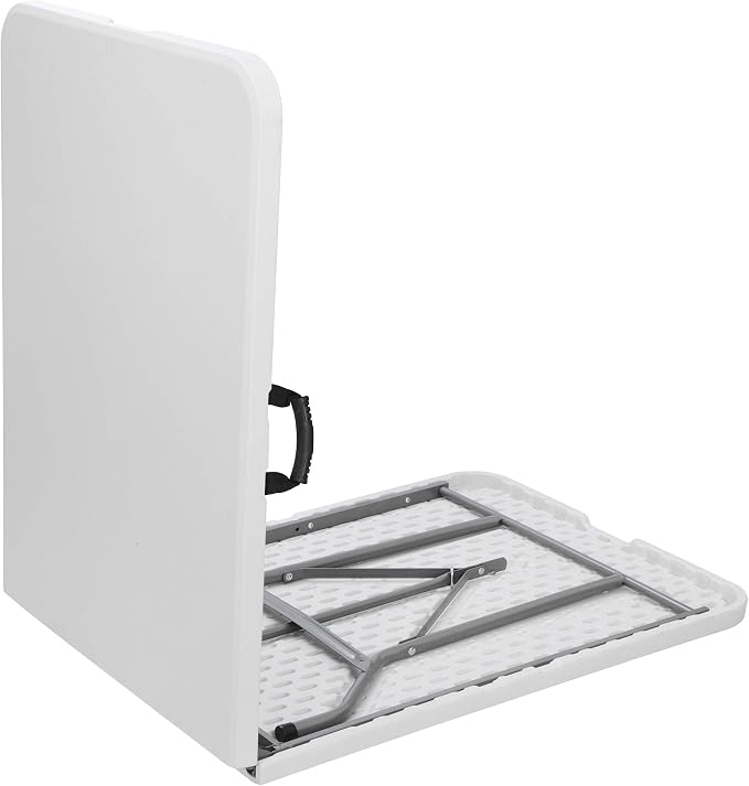 ZENY 6ft Folding Table, Portable Picnic Table, Plastic Table for Indoor Outdoor Picnic, Party, Camping, Heavy Duty Fold-up Table with Handle, White