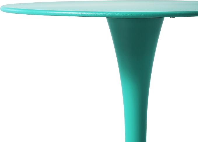 WestinTrends Playa 23.5" Round Outdoor Indoor Metal Cocktail Dining Table, Turquoise