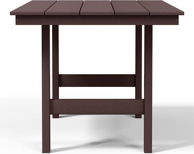 WestinTrends Ashore Outdoor Modern HDPE 66" Wide Rectangle Patio Dining Table for 6, Dark Brown