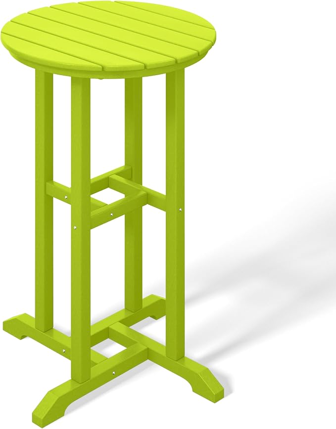 Costaelm Outdoor Bar Table, 37" Counter Height Round Patio Cocktail Bar Table, Patio Bar Table Bistro Dining Table Pub Table for Front Porch Deck, Backyard, Garden, Lime