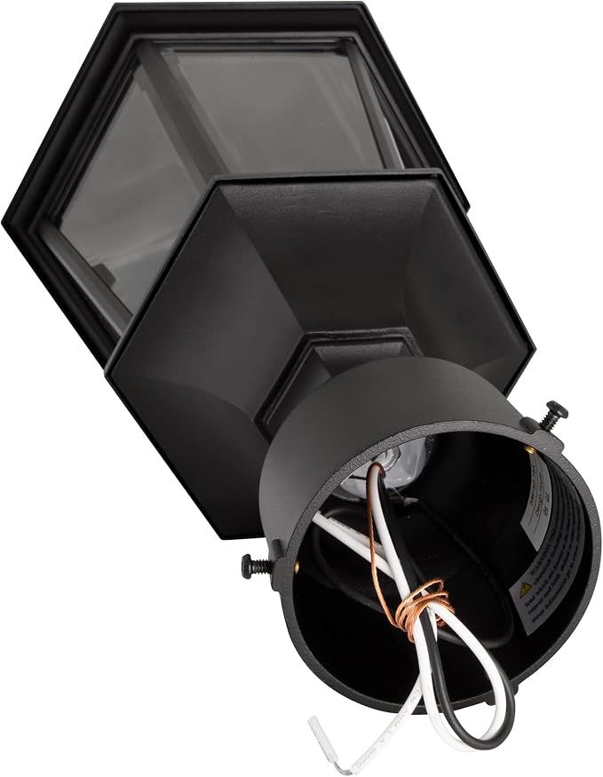Design House Oak Creek Outdoor Light and Pier Base Bundle – Traditional Clear Glass – for Driveways, Yards, Patios and Porches, Textured Black, 589861 | Post Mount, Traditional, Steel, 2-Piece, Lighting, 589861