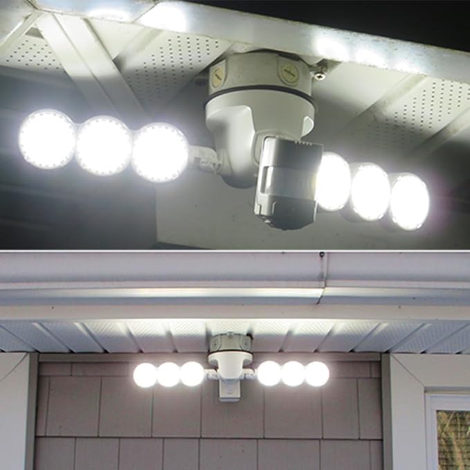 SANSI 45W 6000LM Motion Sensor Outdoor Lights, IP65 5000K (White) | 4 Modes Motion Lights for Outside, 320° Wide Angle LED Flood Lights Security Lights for Soffit, Backyard, Garage, Yard, Porch