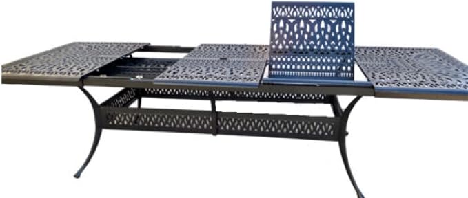 Santa Clara Outdoor Cast Aluminum Powder Coated 11-Piece Dining Set with Extendable 48x132 Table (with 2 Rockers and 8 Regular Chairs)