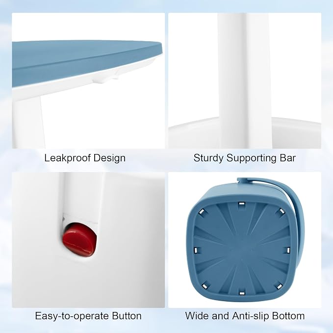 COSTWAY Outdoor Cooler Table, 4-Gallon Portable Cooler Side Bar Table with Handle, Lift Top Lid and Bottle Opener, Patio Furniture Cocktail Drink Table for Party Beer Wine Beverage (Blue)