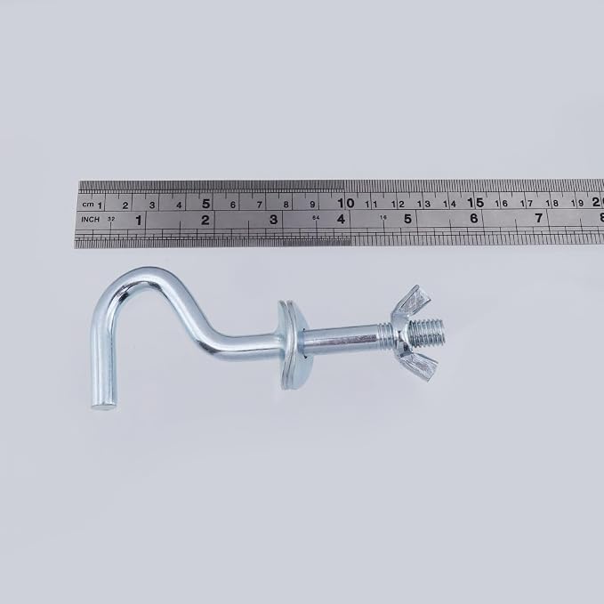 Wealrit 4 PCS Hammock Stand Hook Heavy Duty Hooks Hardware Kit, Hammock Replacement Hooks with Hand Thread Knobs Accessories for Patio, Garden, Swing Chair (4.72" Length) -Style 02