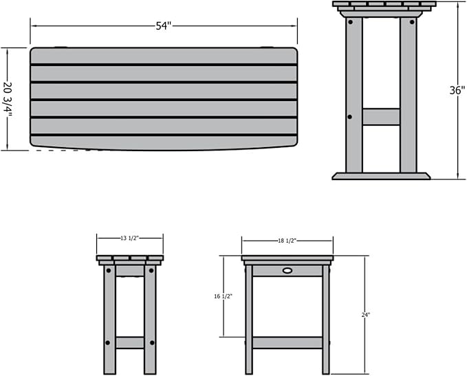 highwood Lehigh 3pc Counter Height Balcony Dining Set, White