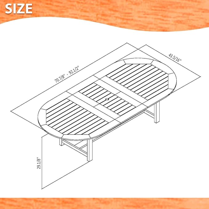 Amazonia Bahamas 7 Piece Rectangular Patio Dining Set | Eucalyptus Wood - Brown Chairs | Ideal for Outdoors and Indoors