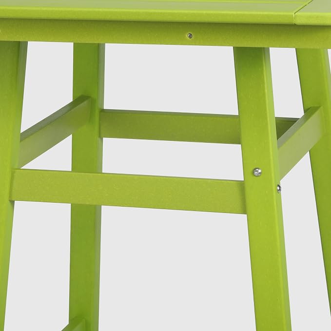 WestinTrends Malibu Square Outdoor Patio Counter High Bistro Bar Table with Umbrella Hole 37" Tall, Lime