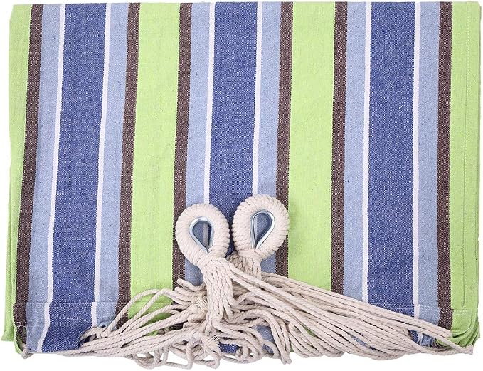 Outdoor 2 Person Hammock Set,Portable Hammock with Heavys-Duty Steel Stand – 250LBS Capacity, Hammock Set for Outdoors, Patio, Garden, and Camping, Includes Carrying Bag, & Adjustable Hooks,Green