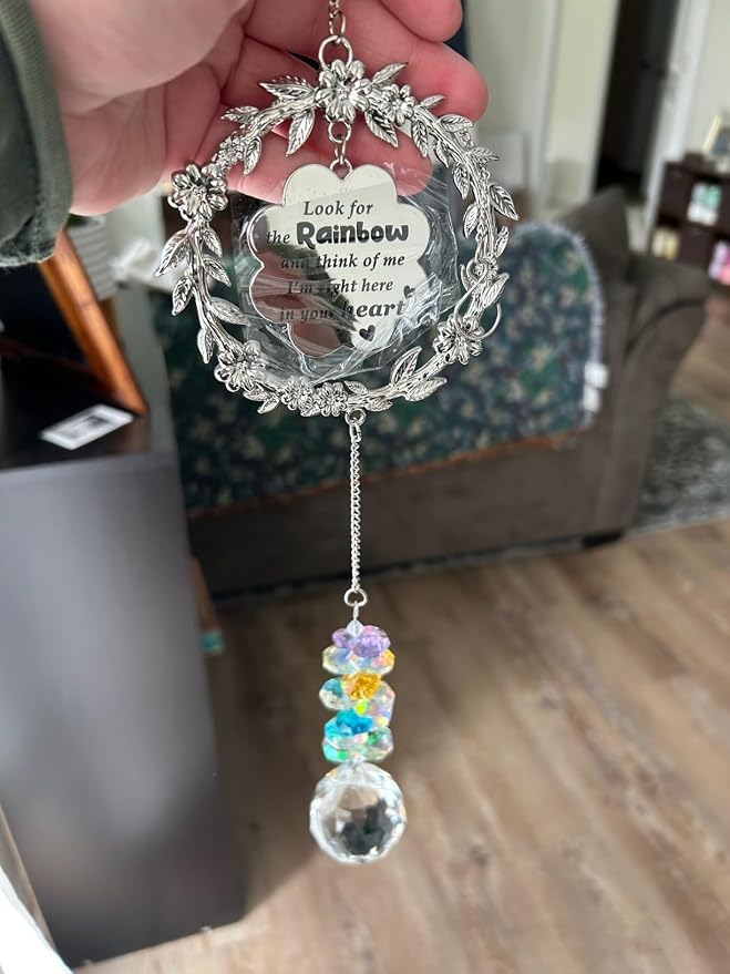 Memorial Gifts for Loss of Loved One, Crystal Suncatcher Sympathy Gift Idea | Hanging Ornament Crystal Rainbow Maker Bereavement Grief Gift Box for Loss of Mom Friend Son Family Pets