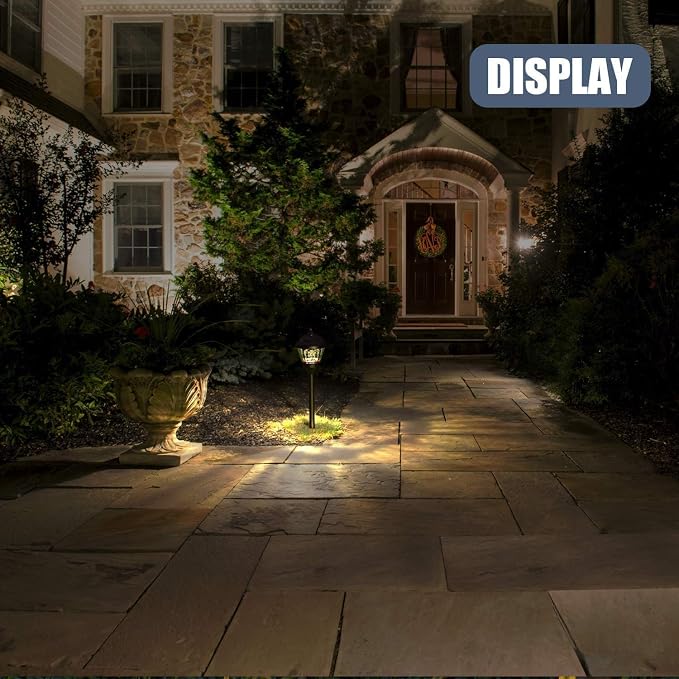 Pathway Lights 1.5W LED 8PK Outdoor Low Voltage Landscape Lighting Kits 100Lumen Hardwired Path Lights 3000K Warm White Metal 12V Bronze Electric Sidewalk Walkway Light with Cable Connector