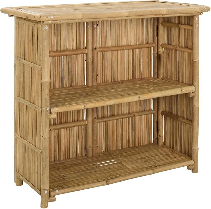 vidaXL Outdoor Bar Table Natural 45.28 x 21.65 x 41.34 in Bamboo, Chic Outdoor Bar Table, Perfect for Summer Parties, Patio Hangouts, Garden Eats, Eco-Friendly Design