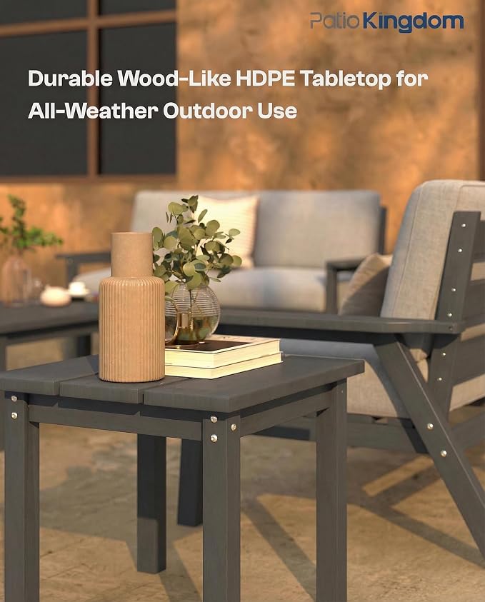 7 Piece Patio Conversation Sets, Outdoor Couch with Washable Thick Gray Cushions, HDPE Patio Furniture Set with 12FT Umbrella, Outdoor Sectional Furniture for Backyard (Grey Frame)